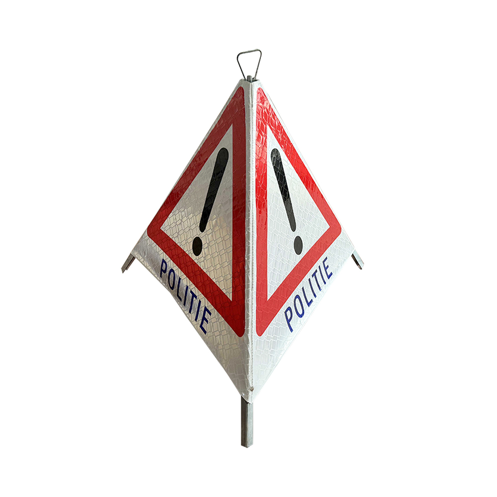 Police Reflective Folding Tripod Warning Sign - 